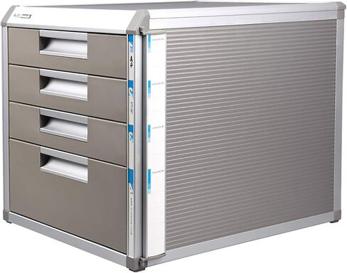 Desktop Storage Box with Drawers,with Lockable Drawers Flat File Cabinet,Aluminum Alloy Drawer Organizer(4 layer) in Saudi Arabia
