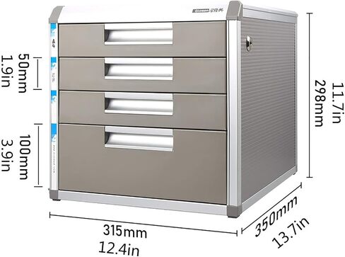 Desktop Storage Box with Drawers,with Lockable Drawers Flat File Cabinet,Aluminum Alloy Drawer Organizer(4 layer) in Saudi Arabia