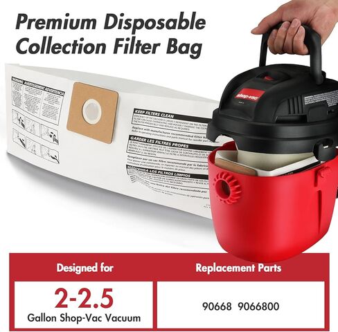 Shop-Vac 90662 10-14 Gallon Disposable Collection Filter Bag, 6 Pack in Kuwait