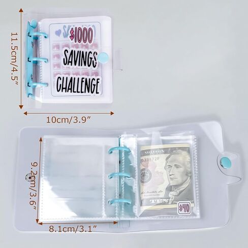 Money Saving Binder, $1000 Money Saving Challenge Binder, Reusable Budget Book with Cash Envelopes Pink in Saudi Arabia