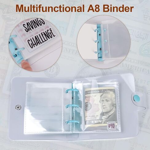 Money Saving Binder, $1000 Money Saving Challenge Binder, Reusable Budget Book with Cash Envelopes Pink in Saudi Arabia