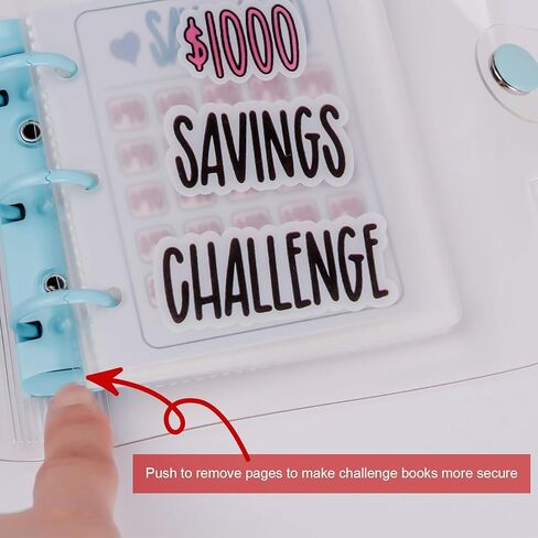 Money Saving Binder, $1000 Money Saving Challenge Binder, Reusable Budget Book with Cash Envelopes Pink in Saudi Arabia