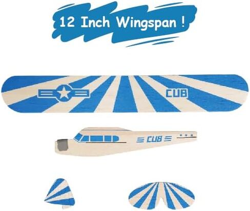 طقم الطائرات الخشبية البلسا - 4 حزمة الطراز الطائر والطائرات المطاطية الطائرات | لعبة في الهواء الطلق مجموعة للأطفال | الطائرات التعلم STEM | تجميع سهل لا حاجة الغراء in Kuwait