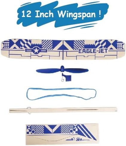 طقم الطائرات الخشبية البلسا - 4 حزمة الطراز الطائر والطائرات المطاطية الطائرات | لعبة في الهواء الطلق مجموعة للأطفال | الطائرات التعلم STEM | تجميع سهل لا حاجة الغراء in Kuwait