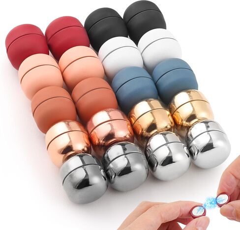 مغناطيس الحجاب 16 زوجًا مغناطيسًا قويًا للحجاب ، مغناطيس وشاح بروش متعدد الأجزاء للنساء ، دبابيس مغناطيسية للشاحنة ، القميص ، الحجاب ، اللباس والملابس (غير لامع) in Kuwait