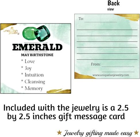 Custom Name Engraved Personalized bracelet genuine emerald stone solid 925 sterling silver may birthstone customized gift for her Uniquelan Jewelry (Emerald, yellow-gold-and-sterling-silver) in Kuwait