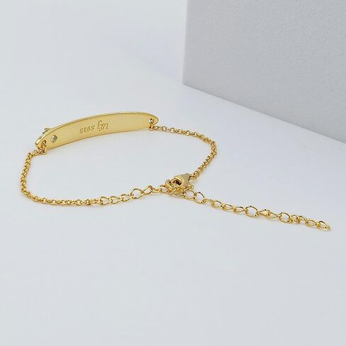 Custom Name Engraved Personalized bracelet genuine emerald stone solid 925 sterling silver may birthstone customized gift for her Uniquelan Jewelry (Emerald, yellow-gold-and-sterling-silver) in Kuwait
