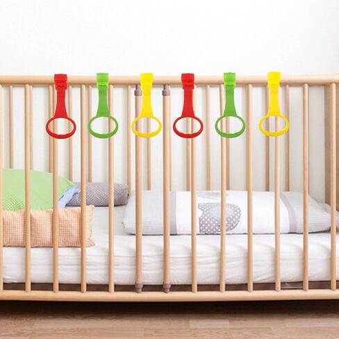 6 PCS Baby Aud Up Rings: Toddler Walking Exercise Rings Up Rings for Infant Kids - Playpen Crib Walking Training Association (لون لطيف) in Saudi Arabia