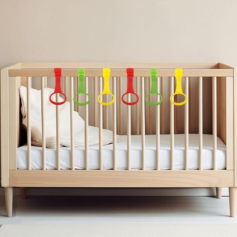 6 PCS Baby Aud Up Rings: Toddler Walking Exercise Rings Up Rings for Infant Kids - Playpen Crib Walking Training Association (لون لطيف) in Saudi Arabia