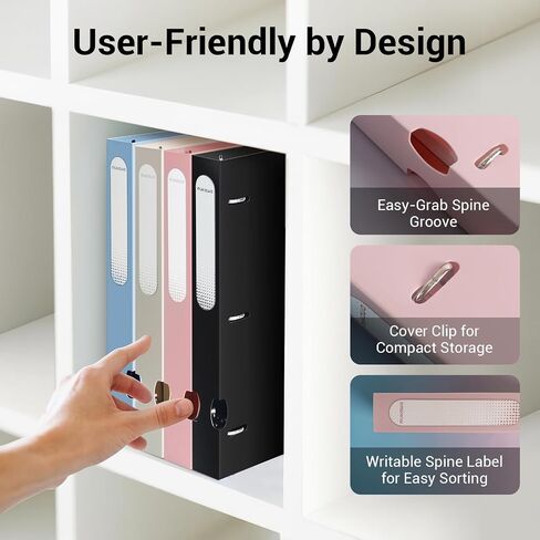 1 Inch 3 Ring Binder, D-Ring Binder Holds 250 Sheets, PP Cover with Writable Spine Label, Lay-Flat Design, Letter Size 8.5x11, Lightweight for School, Office & Home Organization, 1 Pack, Pink in Saudi Arabia
