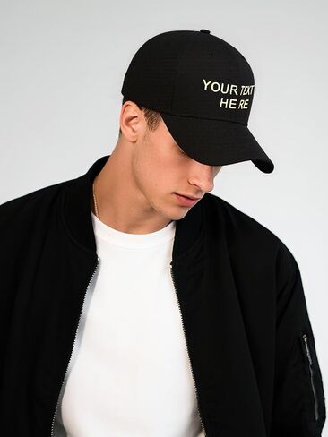 Custom4U Custom Hat Baseball Cap Adjustable Embroidered Hats for Women Men Gifts for Her Him Design Your Own Text S/L in Kuwait