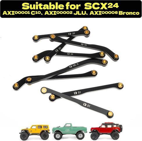 RAMPCRAB HIVE خلوص 4 روابط محددة لـ SCX24 GALDIATIAR & DODGE POWER WAGON ، مجموعة روابط فولاذية ، ترقية أجزاء لـ SCX24 ، إكسسوارات ترقية Crawler Carler المحورية 1/24 ، 8pcs ، الأسود in Saudi Arabia