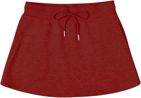 SHENHE Women's Drawstring Waist Casual Sweat Skirt Sports Mini Skirt with Pockets in Saudi Arabia