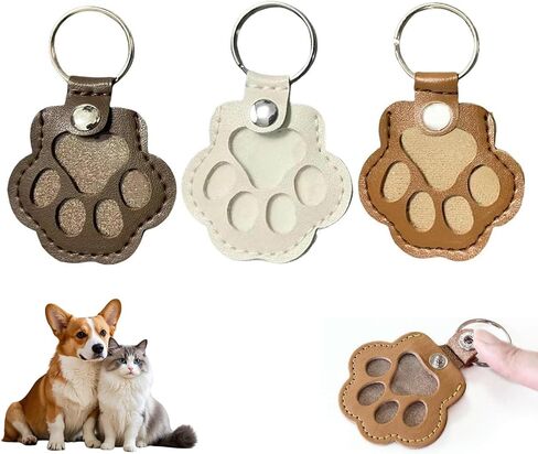 3 PCS Pet Hair Storage سلسلة مفاتيح ، سلسلة مفاتيح شعر الكلب ، سلسلة المفاتيح على شكل PAW ، مفاتيح هدية تذكارية للحيوان in Saudi Arabia