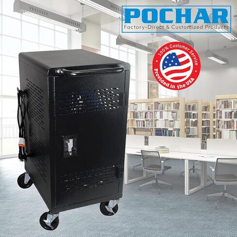 POCAR 20 جهاز الكمبيوتر المحمول CART FOR IPADS Chromebooks ، محطة شحن الكمبيوتر اللوحي مع شريط الطاقة يناسب ما يصل إلى 14 بوصة ، وقفل عربة تخزين الكمبيوتر المحمول لمكتب الفصول الدراسية ، التجميع مطلوب in Kuwait