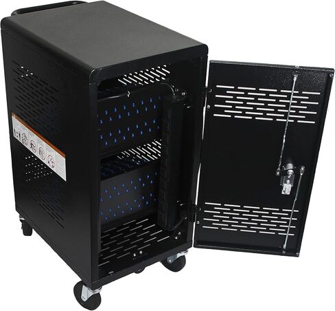 POCAR 20 جهاز الكمبيوتر المحمول CART FOR IPADS Chromebooks ، محطة شحن الكمبيوتر اللوحي مع شريط الطاقة يناسب ما يصل إلى 14 بوصة ، وقفل عربة تخزين الكمبيوتر المحمول لمكتب الفصول الدراسية ، التجميع مطلوب in Kuwait