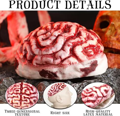 JenPen Zombie Brain Cap Mask One Size Latex Mask Handmade Brain Hat Halloween Costume Headwear for Men Women Halloween Cosplay Custom Party Supplies in Saudi Arabia