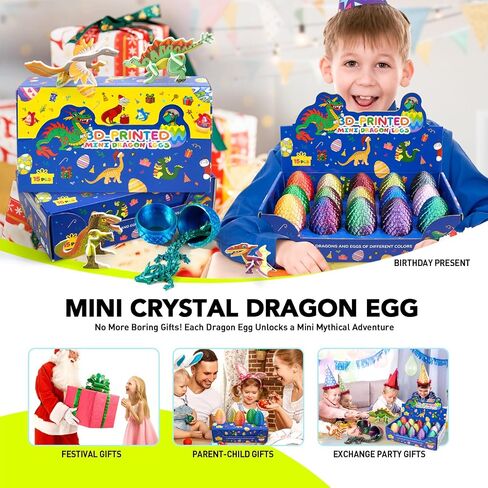 15PCS 3D Printed Dragon Egg,3D Dragon Eggs Set with Display Stand,Mini Dragons Eggs Set Fidget Toy,Cool Stuff Fun Gifts,DIY Craft Kit,Dino Eggs for 5-7 4-6 8-12 Year Old Boys Girls in Saudi Arabia