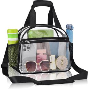 Clear Bag for Stadium Events 12×6×12 Clear Tote Bag Lunch Bag with Reinforced Straps for Stadium Work Travel and Sporting Events