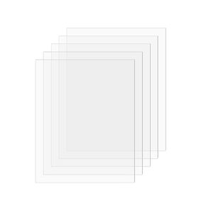 SimbaLux Acrylic Sheet Clear Plexiglass 8" x 10" 0.04" Thick (1mm) Pack of 5 Transparent Plastic Plexi Glass Board with Protective Paper for Photo Frame Replacement, DIY Display Projects, Craft