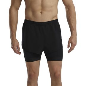 TYR Men’s Trunks with Compression Liner Swim Lap Shorts