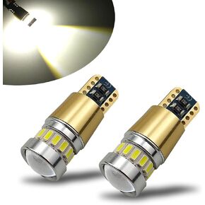 Newest 12-24V Super Bright 194 912 921 168 175 2825 W5W T10 LED Bulbs with Projectors for Side Marker Cargo High Mount 3rd Brake Lights, Xenon White