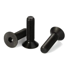 M3-0.5 x 10mm Flat Head Socket Cap Screws Countersunk Bolts, Alloy Steel Class 10.9 Black Oxide, DIN 7991, Fully Threaded, 100 PCS