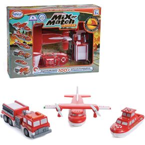 POPULAR PLAYTHINGS Magnetic Mix or Match® Vehicles, Fire & Rescue, Red and White