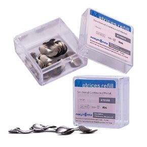 Dental Matrix Bands 50μm Tooth Interproximal Sectional Contoured Metal Matrices Refill 100PCS Soft Matrix System (Medium)