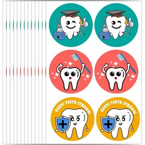 Tooth Brushing Stickers,Brush Teeth Labels for Teens,Students,2 Inch，504 Pcs Per Pack