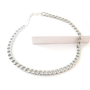 Flat Cuban Link 12 Inch Silver Stainless Steel Anklet XL Chain Ankle Bracelet Gift Boxed 6mm