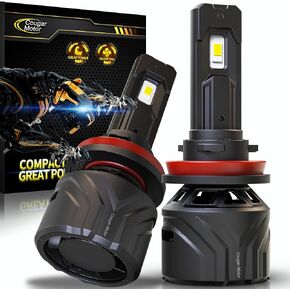 Cougar Motor H11/H8/H9 LED Bulbs, 18000LM Super Bright H11 Light Bulb Single Beam Plug and Play Replacement Fog Light, Pack of 2
