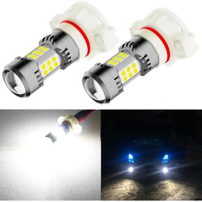 PHINLION 5202 PS24W Golden Yellow LED Fog Light Bulbs, 3200 Lumens Super Bright 5201 12085 PS19W 3030 30-SMD DRL Replacement Lamps for Cars, Trucks, SUVs