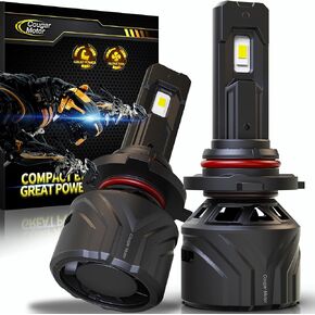 Cougar Motor 9005 HB3 LED Bulbs, 18000LM 6500K Super Bright Plug and Play Non-polarity Replacement Fog Light, Pack of 2