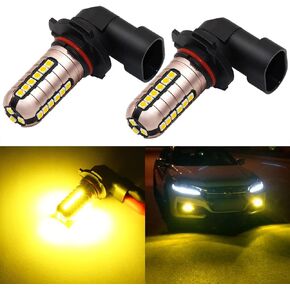 PHINLION H10 9140 9145 Yellow LED Fog Light Bulbs 3000 Lumens Super Bright 3030 27-SMD 9040 9045 9055 9155 LED Bulb Replacement for DRL or Fog Lamps, Golden Yellow
