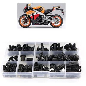 Xitomer Full Sets Fairing Bolts Kits, Fit for CBR1000RR 2008 2009 2010 2011 2012 2013 2014 2015 2016, Mounting Kits/Nuts/Washers/Clips/Fastenings/Grommets (Matte Black)