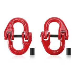 NORJIN 4 Pack 3/8" G80 Alloy Steel Hammerlock Coupling Link Connecting Link, Painted Finish Hammerlock Coupler 7100 lbs Working Load Limit
