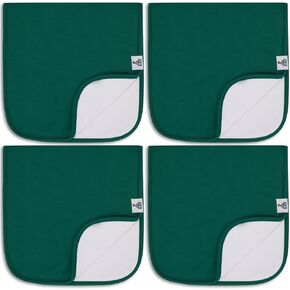 4-Pack Cotton Burp Cloths | Soft and Absorbent | Baby Infant Boys and Girls | Large - 21" x 10" | Olive Green, Slate Gray, Tangerine, Navy Blue