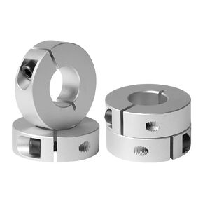 12mm Bore Shaft Collar Clamp Style Aluminum Stop Collar, 12mm Bore Size, 30mm OD, with M4 Set Screw, 10mm Thickness (Pack of 4)