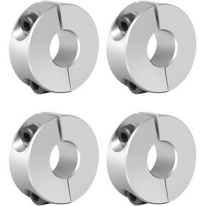 4pcs Split Shaft Collar 1 1/4 Inch Bore (32mm), Aluminum Two-Piece Clamping Collar for Shaft, 60mm OD, 15mm Thickness, with M6 Set Screws (Pack of 4)