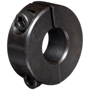 2C-050X10 Steel Two-Piece Clamping Collar with 8"-32" x 1/2" Set Screw, Black Oxide Plating, 1/2" Bore Size, 1-1/8" OD (Pack of 10)