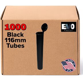 116mm Black Tubes- Pop Top Vials - 1000 Count
