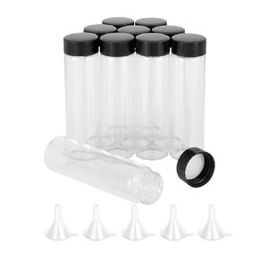 Kesell 10 Pack 30ml (1 oz) Glass Sample Vial Clear Graduated Measuring Bottles Empty Reusable Liquid Vials with Plastic Screw Cap and 10 Funnels
