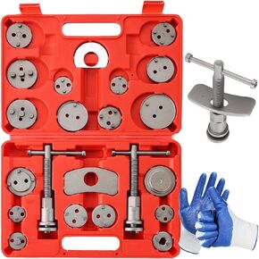 24pcs Brake Caliper Tool, Heavy Duty Disc Brake Caliper Tool Set, Wind Back Kit for Brake Pad Replacement, Master Disc Brake Caliper Tool Kit Fits Most American, European Makes/Models (Blue)