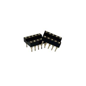 Gold-Plated 20 pcs DIP-10/DIP-16 pins IC Round Hole Socket Adaptor 2.54mm Pitch 7.6 Row Pitch 2 Row 10/16 Round Pins Soldering (DIP-16 pins)