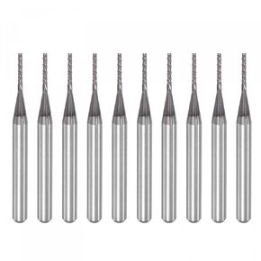 uxcell End Mill CNC Router Bits, 0.4mm x 3mm 1/8" Shank Diamond Film Coated Carbide Engraving Bit Milling Cutter Left Hand for PCB Plastic Fiber Wood 10pcs