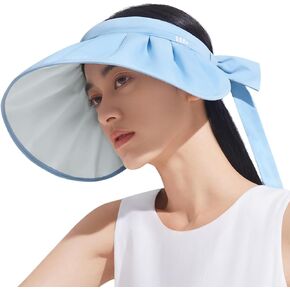 BENEUNDER Visor Hats for Women UPF50+ UV Protection, Adjustable Foldable Wide Brim Sun Hats, Lightweight for Summer Travel