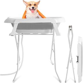 Dog Bathtub 2 in 1, Dog Washing Station Portable, Dog Bath for Shower and Grooming, Dog Tub for Medium Dogs, Cats, Indoor and Outdoor