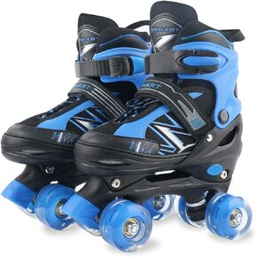 Kids Roller Skates for Boys Girls Beginner Toddlers, 4 Sizes Adjustable Roller Skates with Light up Wheels for Children, patines para niñas patins à roulettes Enfants Filles Garçons
