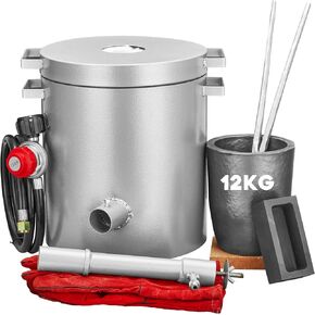 12KG Propane Melting Furnace Kit - 2700°F High Capacity Smelting Furnace Kit Ideal for Scrap Metal Recycling, Gold, Silver, Copper, and Aluminum